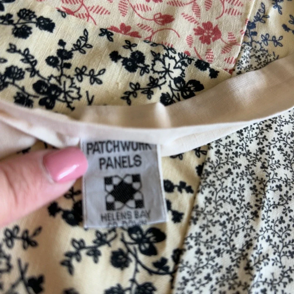 Patchwork Panels Apron Womens OS Vintage Floral Strawberry Tie Made in Ireland